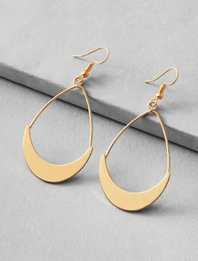 Beautiful Gold Moon Hoop Earrings