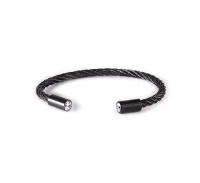 BG002B B.Tiff Classic Cable Black Anodized Stainless Steel Bangle Bracelet