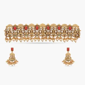 Elegant Bhavani Antique Temple Choker Set