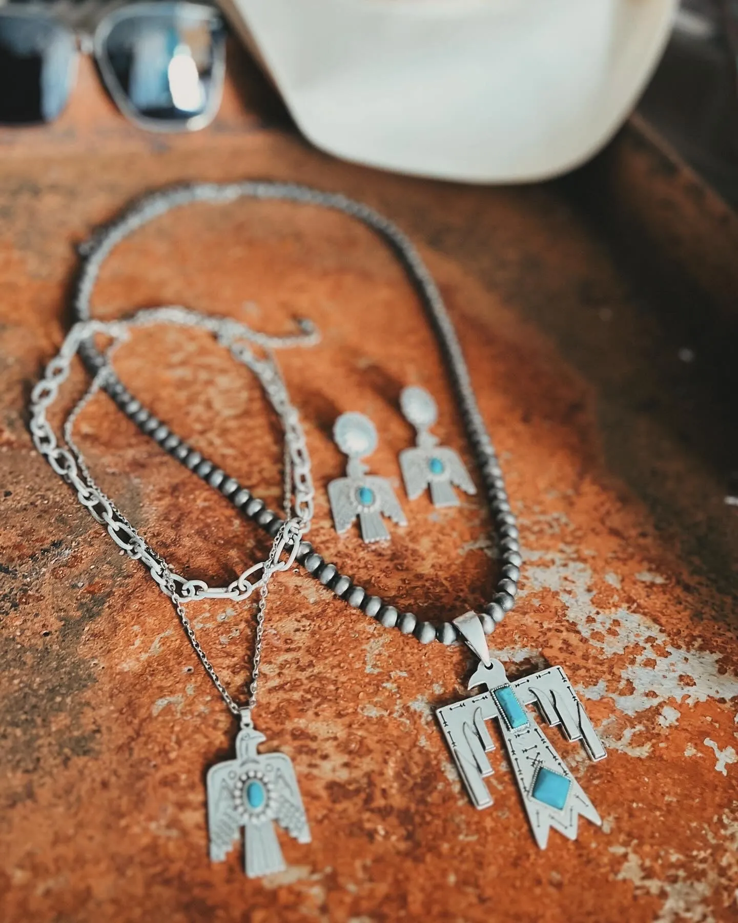 Big Thunderbird Turquoise Necklace