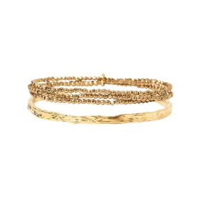 Luxurious Birdie Gold Bracelet Stack for Elegant Style