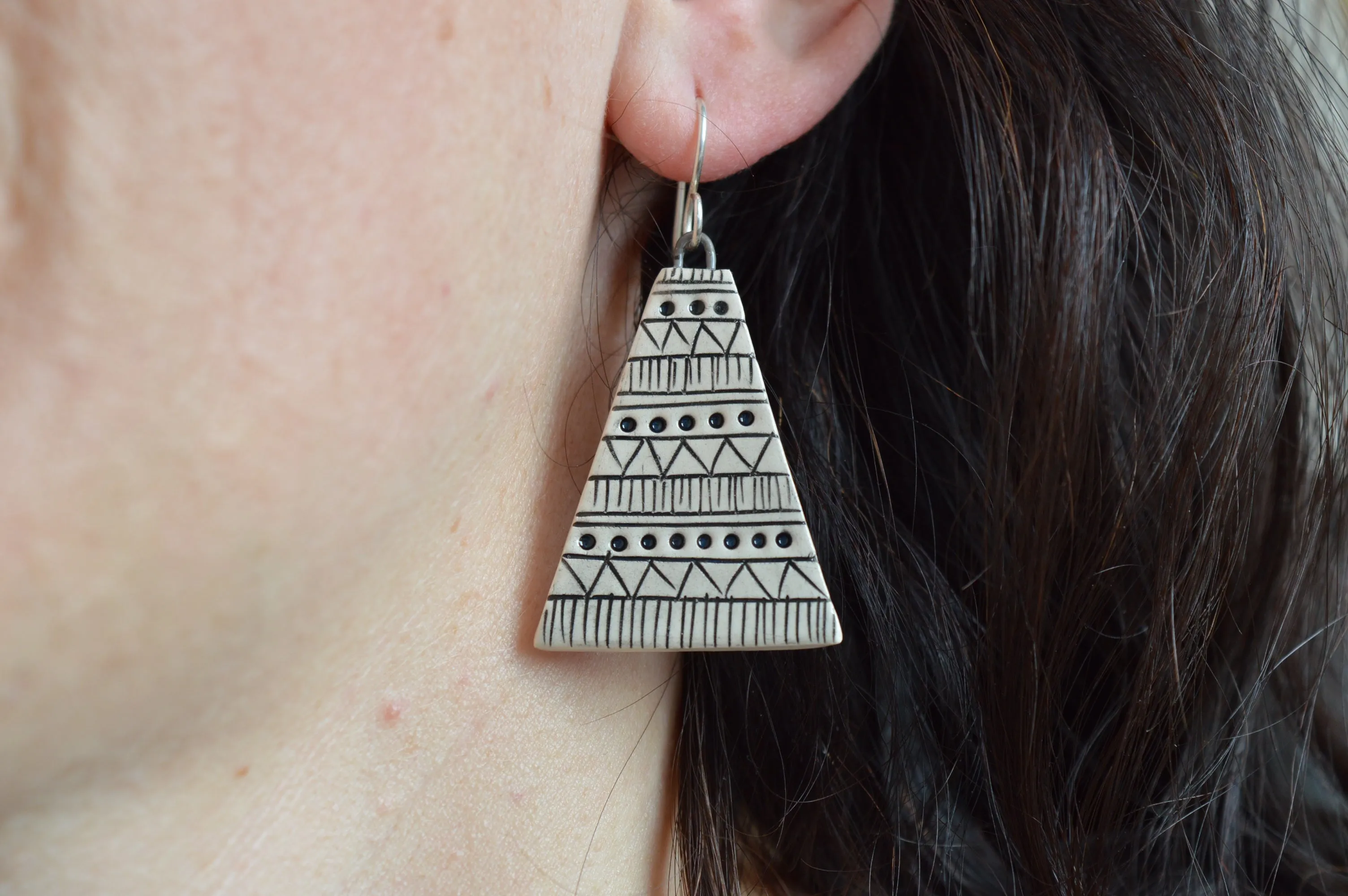 Black & White Dangle Earrings