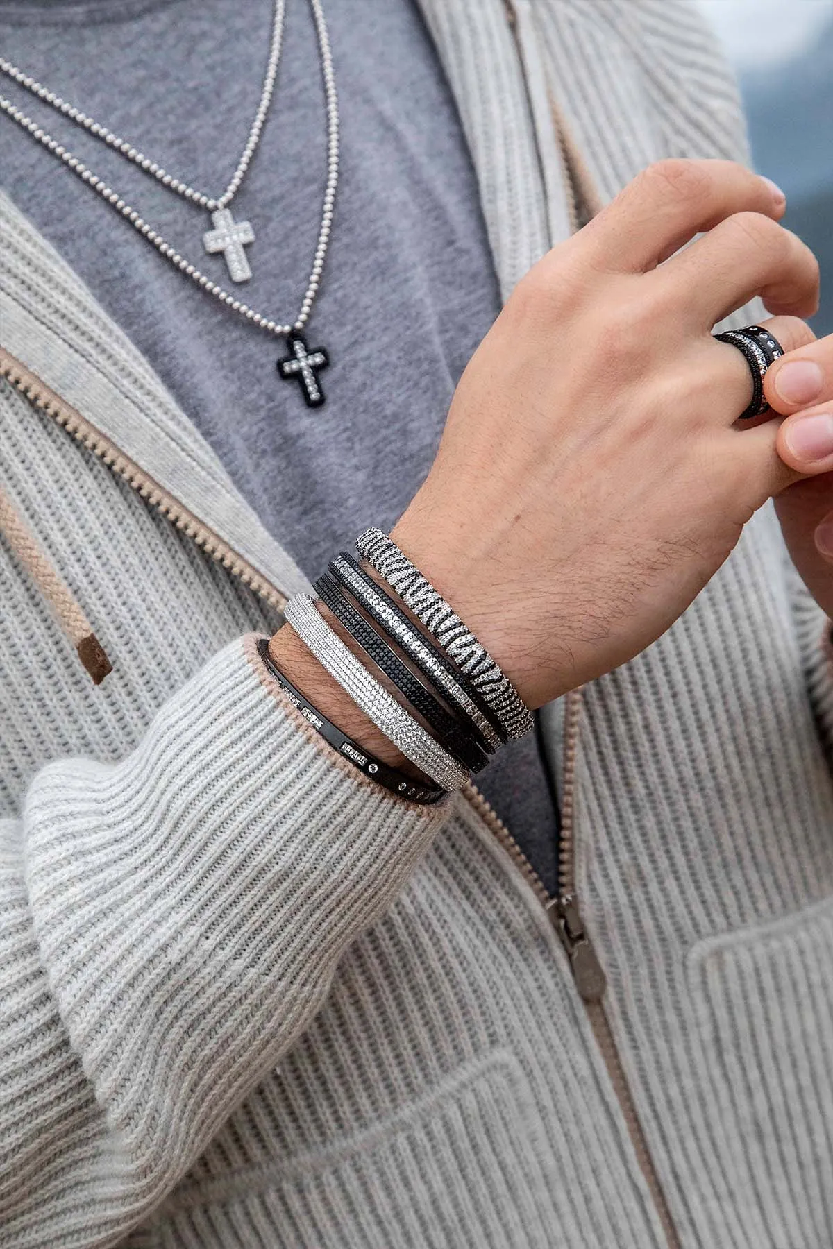 Black Bonheur Morse Code Bangle