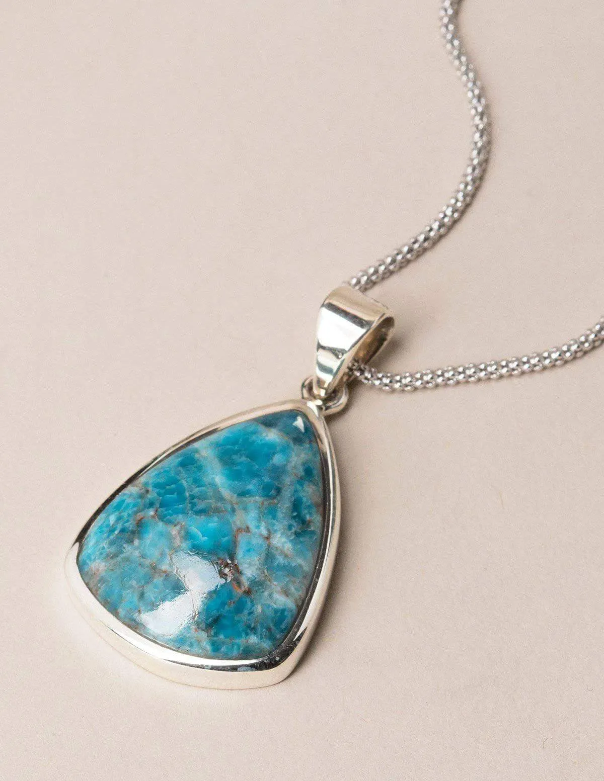 Blue Apatite Silver Necklace