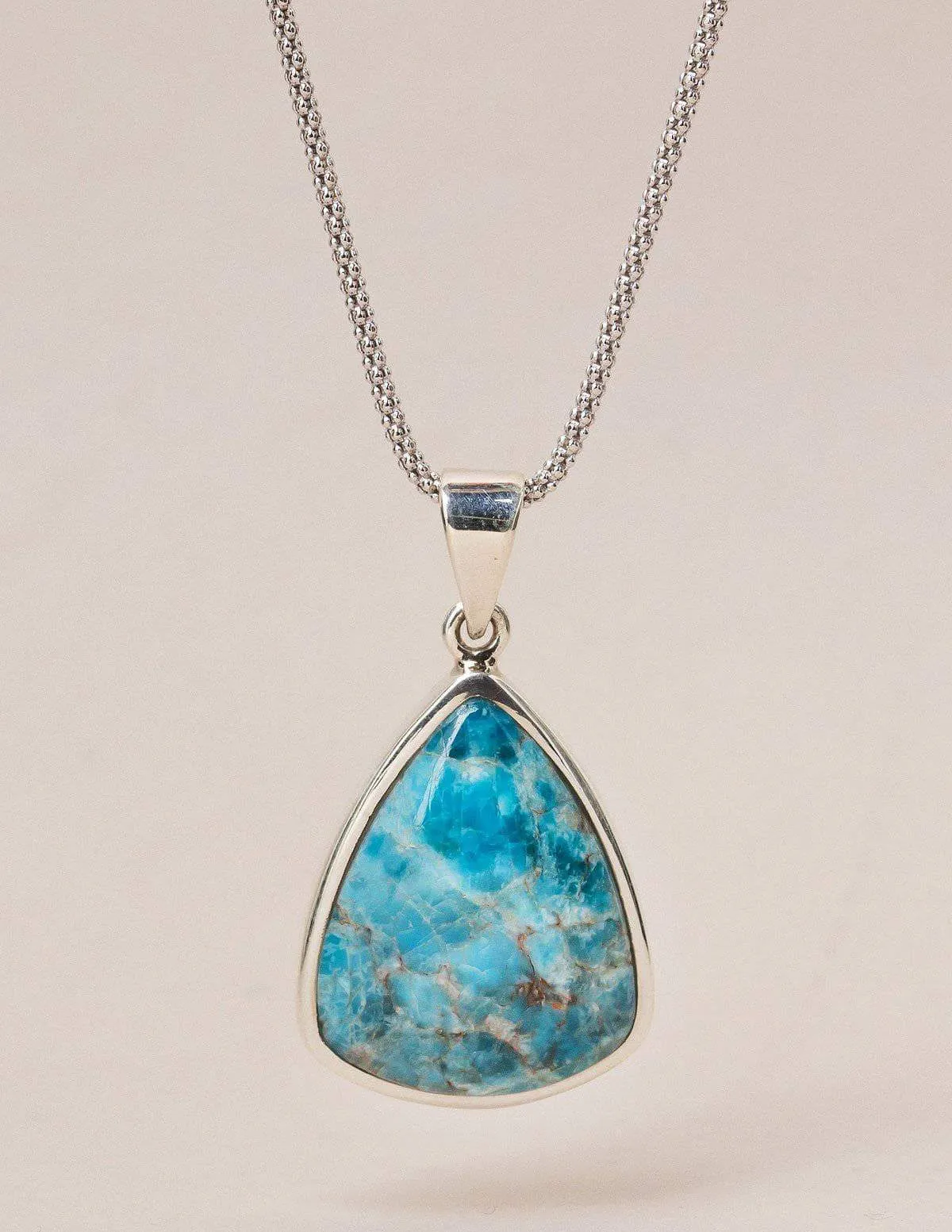 Blue Apatite Silver Necklace