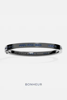 Blue Bonheur Morse Code Bangle