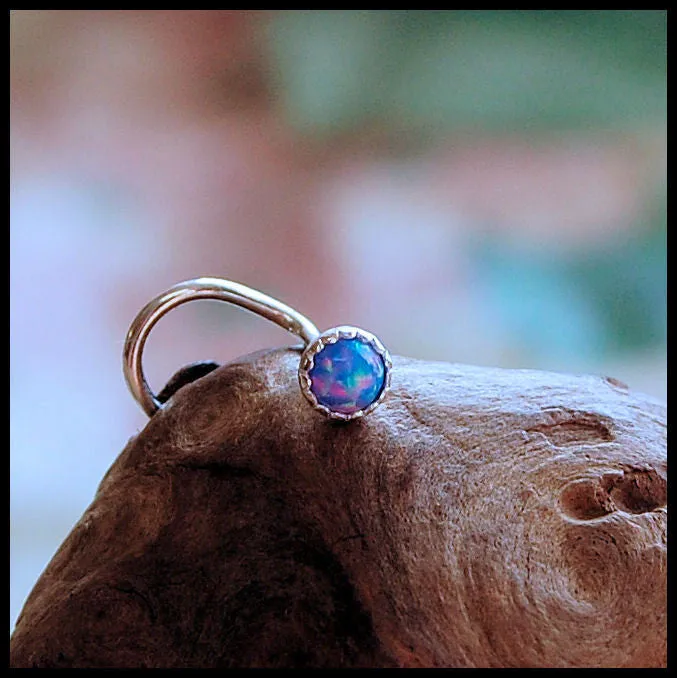 Blue Opal Nose Stud