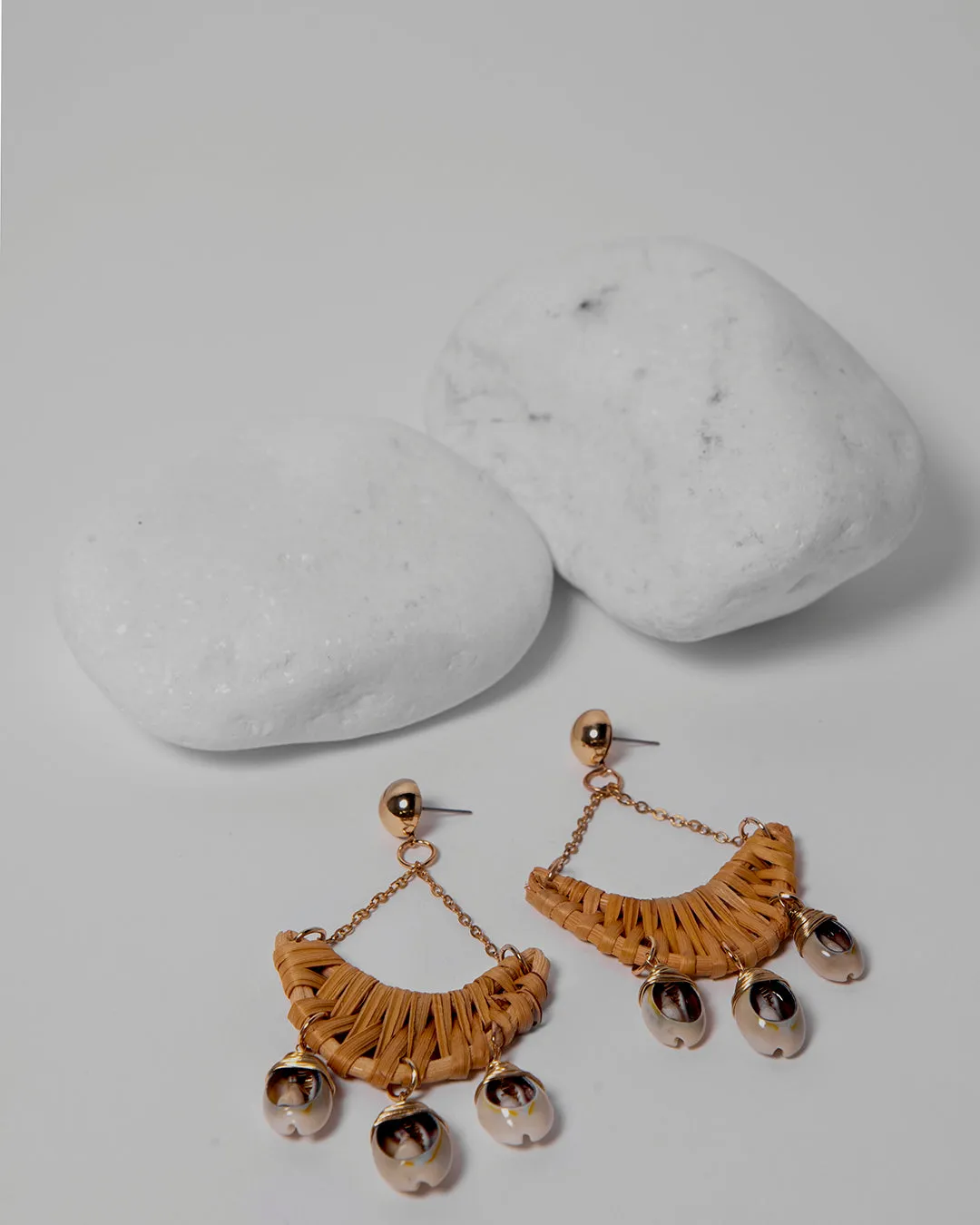 BOHEMIAN DROP RATTAN HANDMADE EARRINGS 2159 - حلق