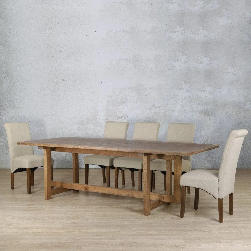 Bolton Wood Top & Windsor 8 Seater Dining Set