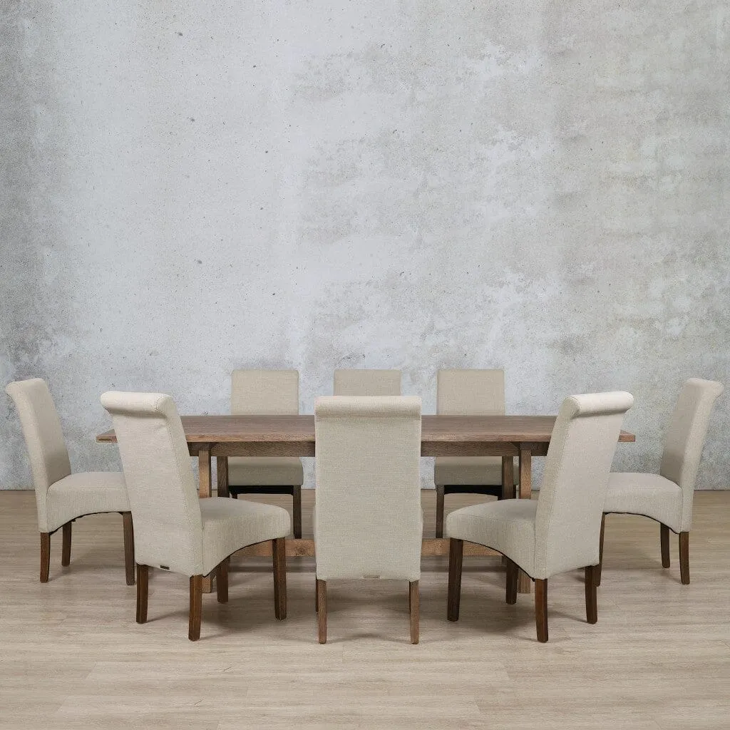 Bolton Wood Top & Windsor 8 Seater Dining Set