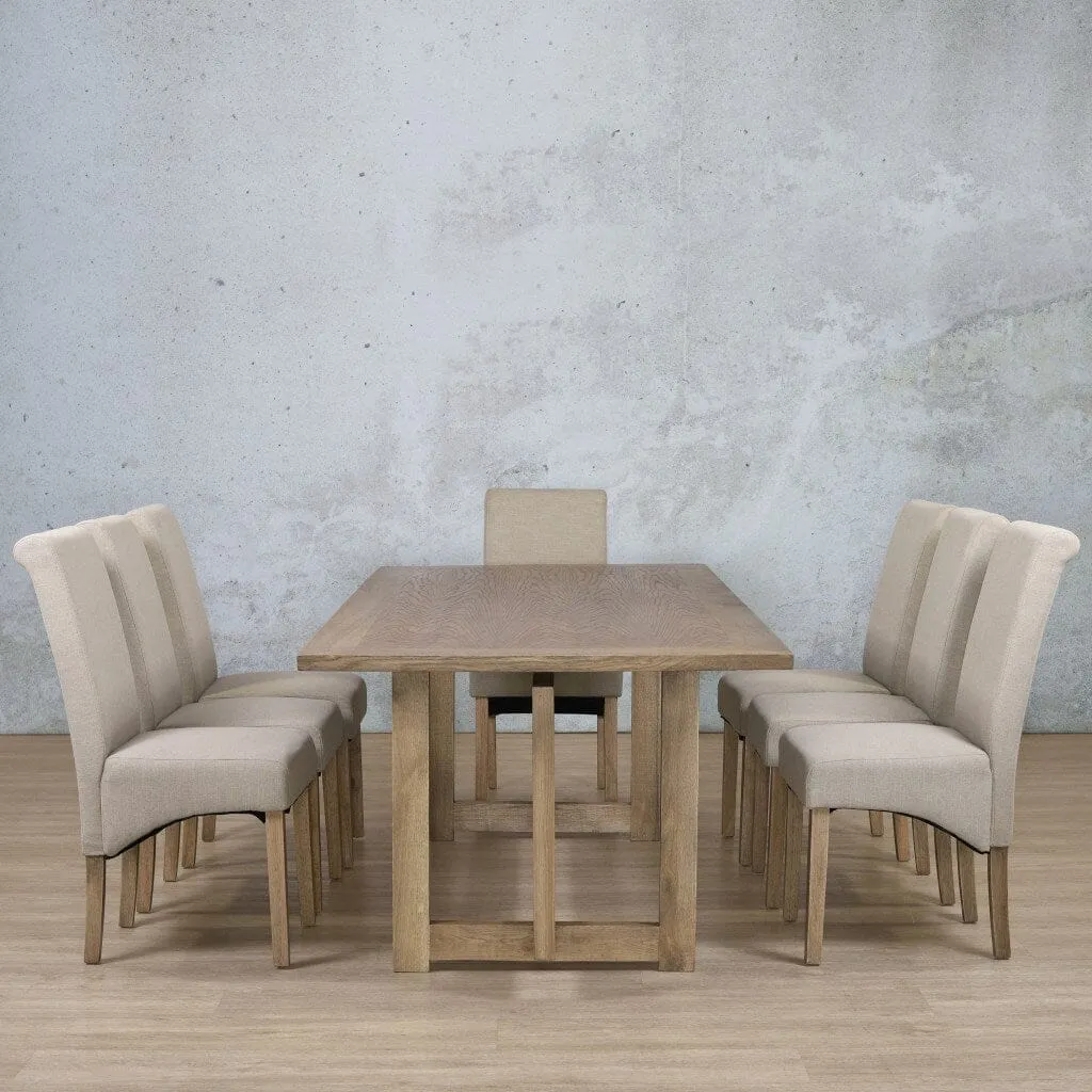 Bolton Wood Top & Windsor 8 Seater Dining Set