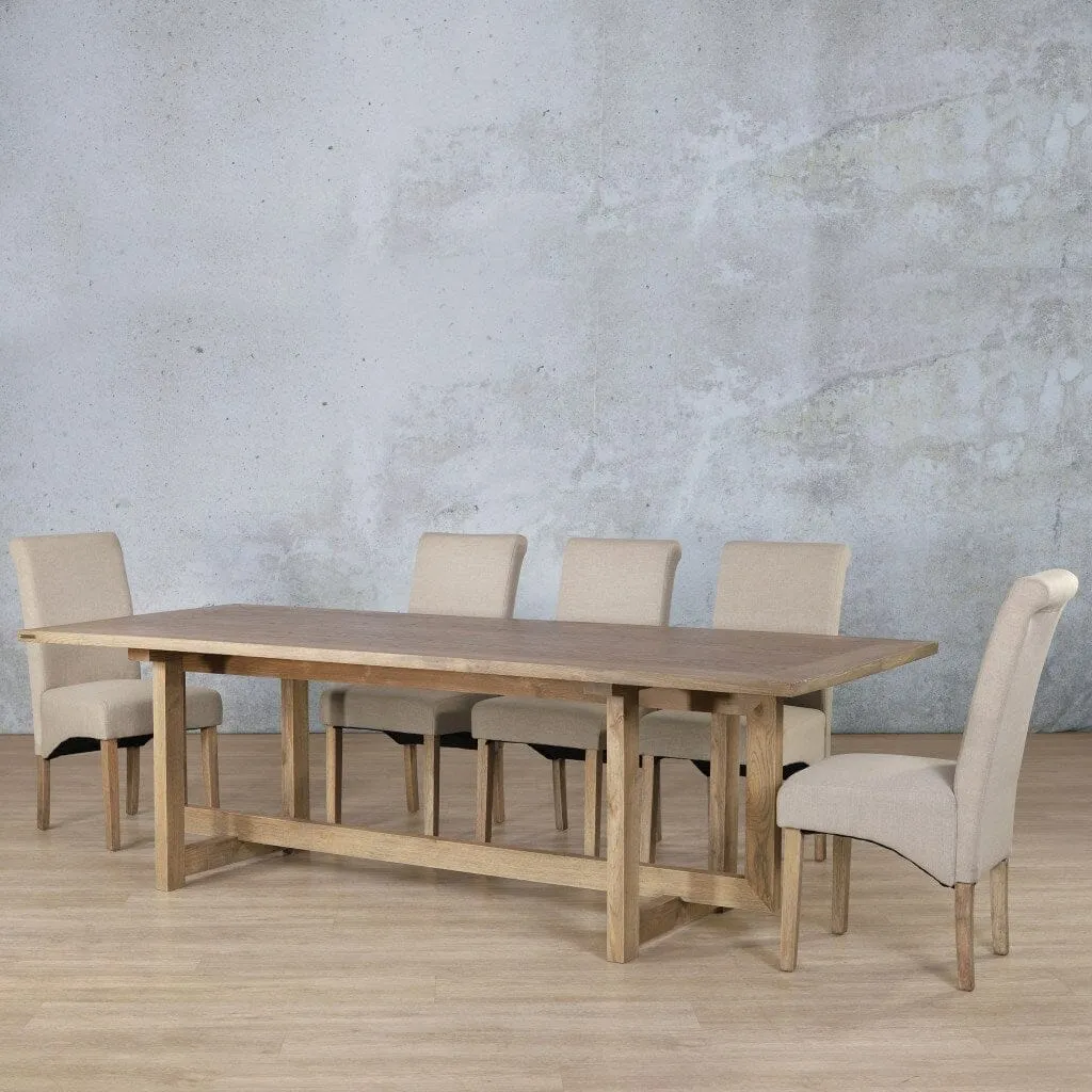 Bolton Wood Top & Windsor 8 Seater Dining Set