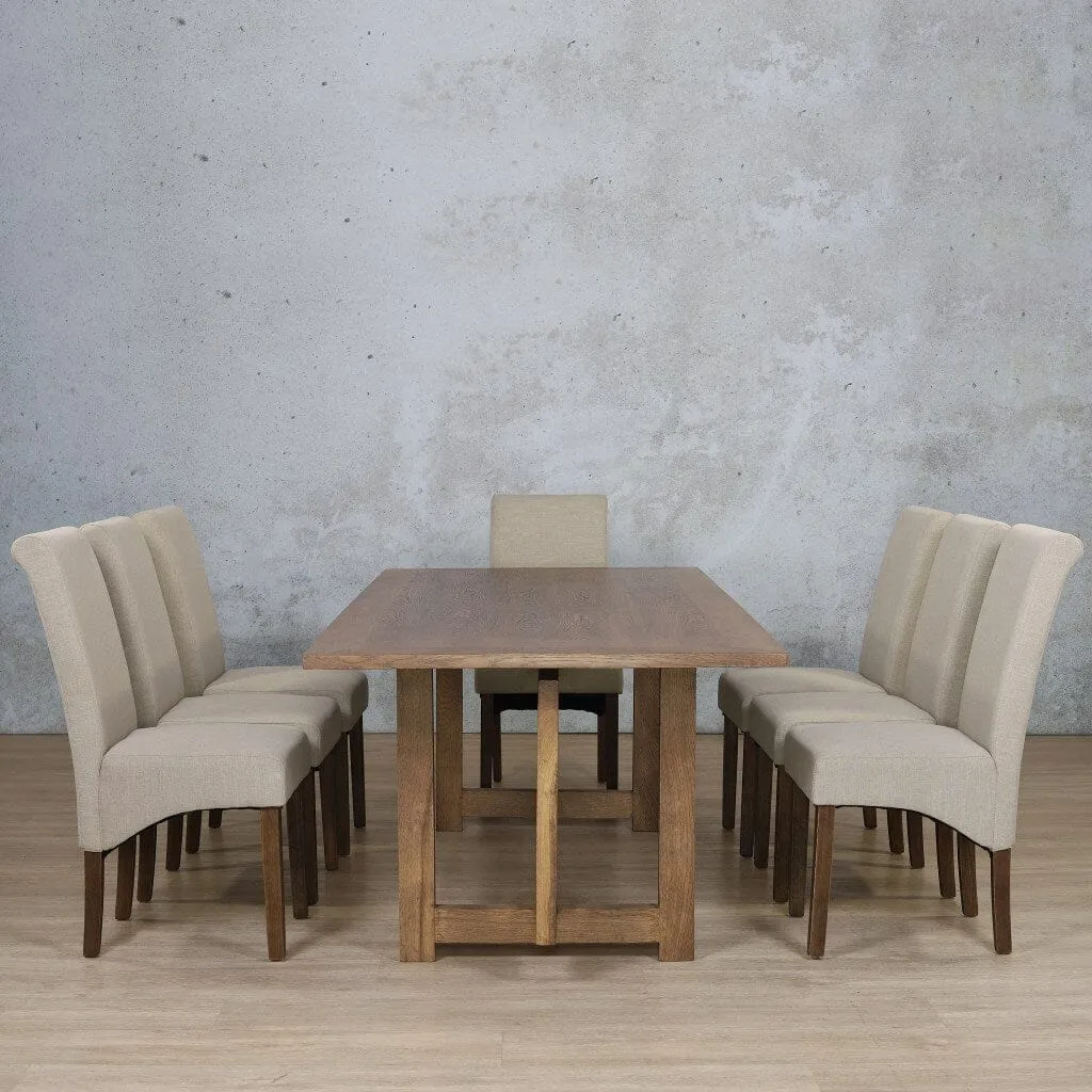 Bolton Wood Top & Windsor 8 Seater Dining Set