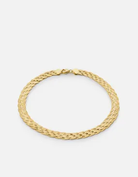 Braided Herringbone Choker, Gold Vermeil