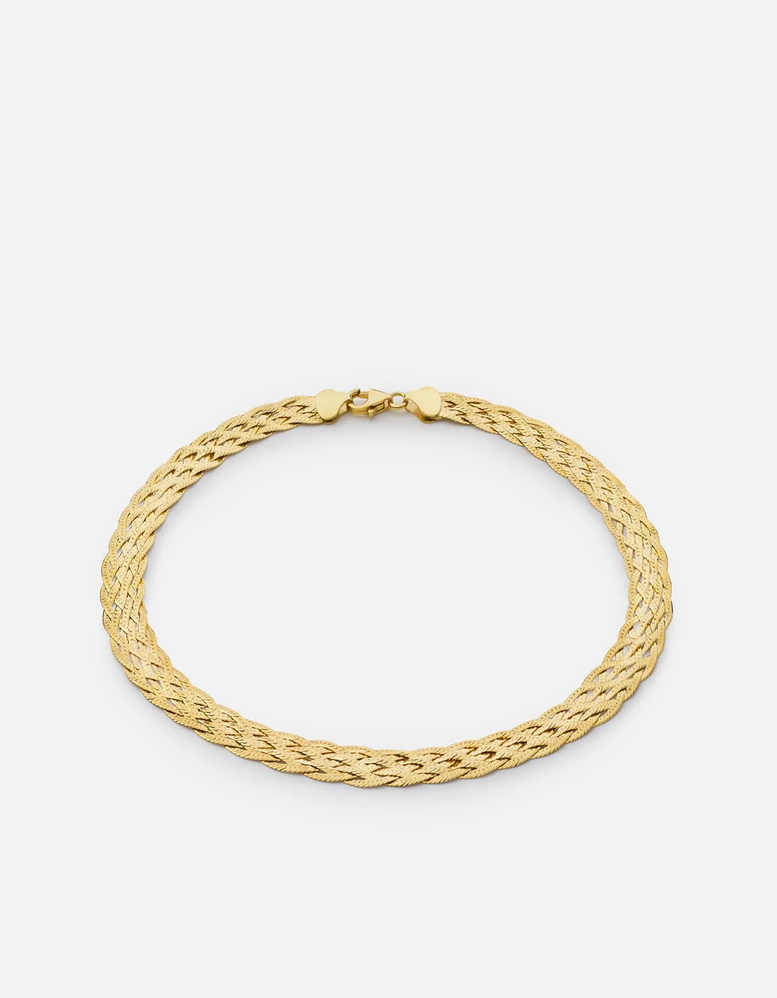 Braided Herringbone Choker, Gold Vermeil