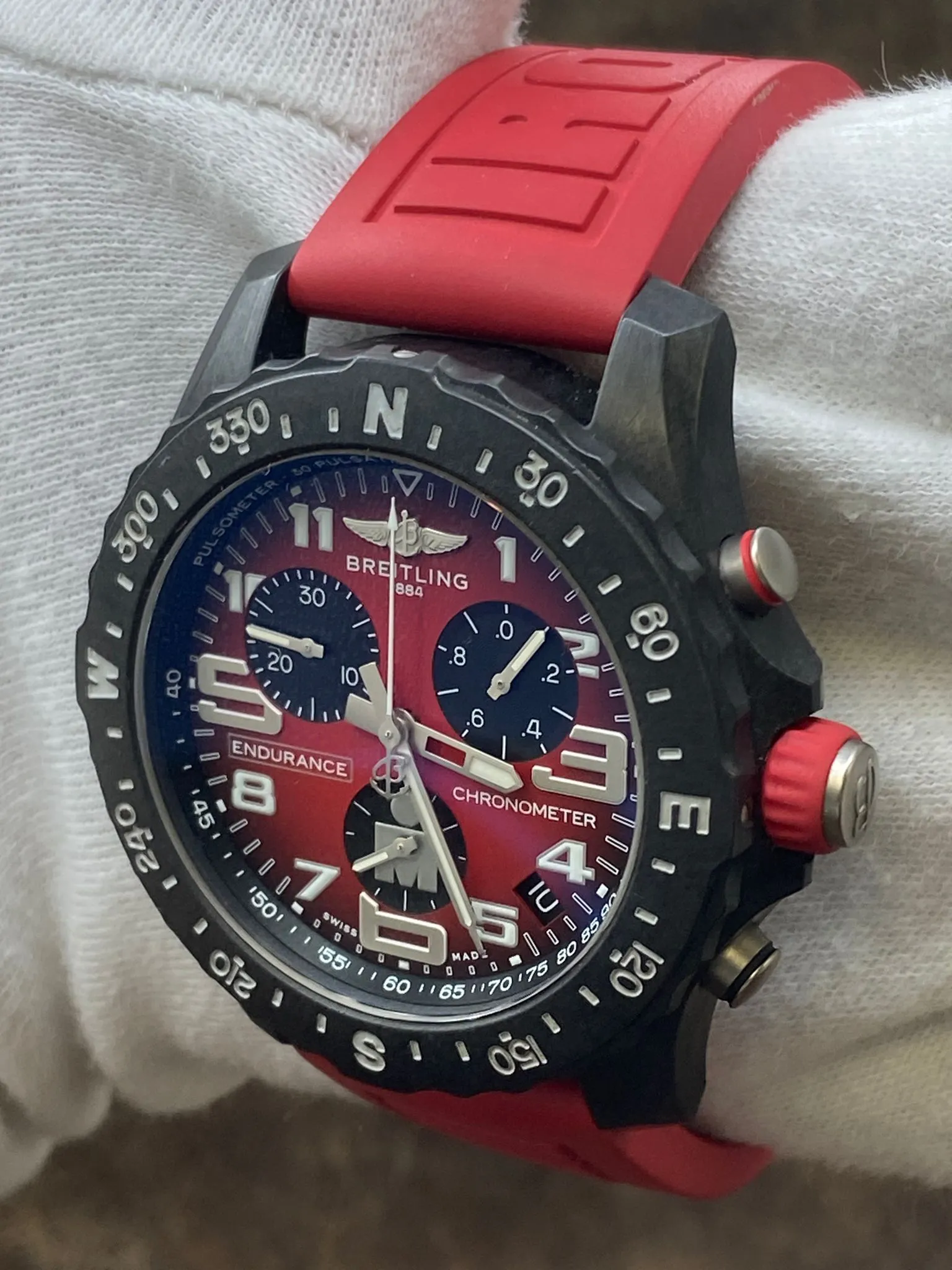 Breitling ENDURANCE PRO IronMan X82310 Red Dial Quartz Men's Watch