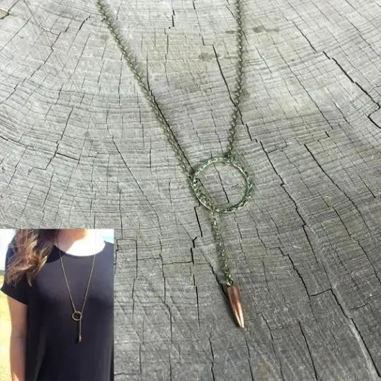 Bullet Bullseye Lariat Necklace Bullet Jewelry