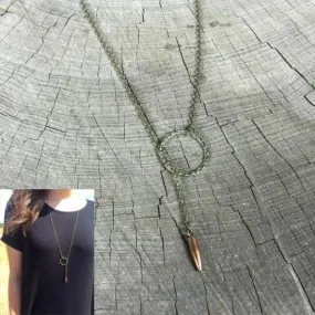 Bullet Bullseye Lariat Necklace Bullet Jewelry