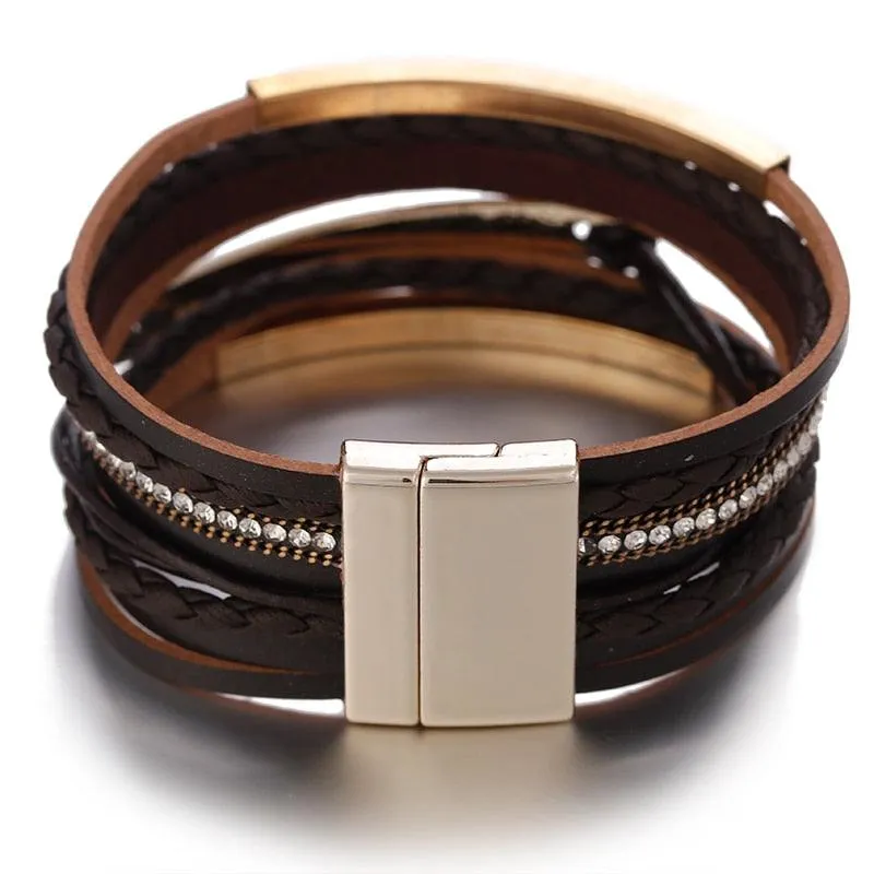 'Bunji' Cuff Bracelet - brown