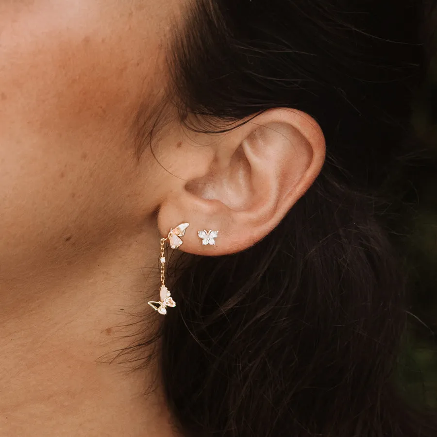 Butterfly Opal Gold Earrings