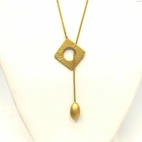 BY ARIS Goldtone 18K Gold Plated Pre Loved Lariat Necklace