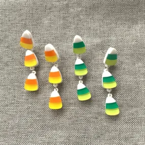 Candy Corn Earrings - Happy Halloween, Handmade Jewelry, Halloween Earrings, Handmade Earrings, Halloween Jewelry, Halloween Candy