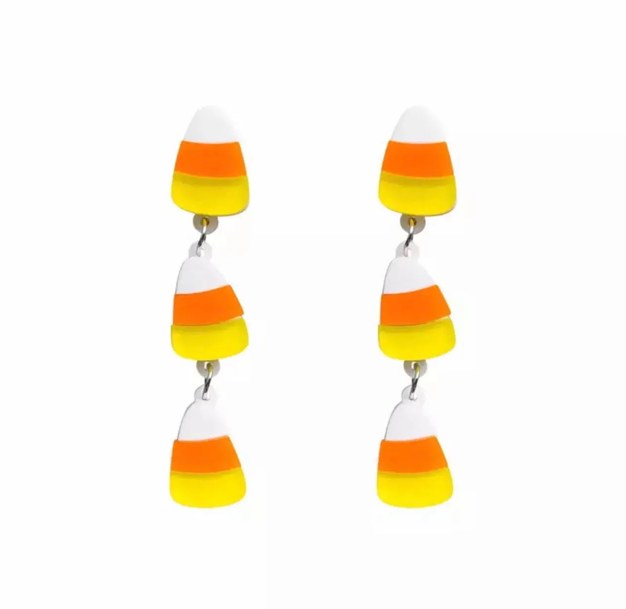 Candy Corn Earrings - Happy Halloween, Handmade Jewelry, Halloween Earrings, Handmade Earrings, Halloween Jewelry, Halloween Candy