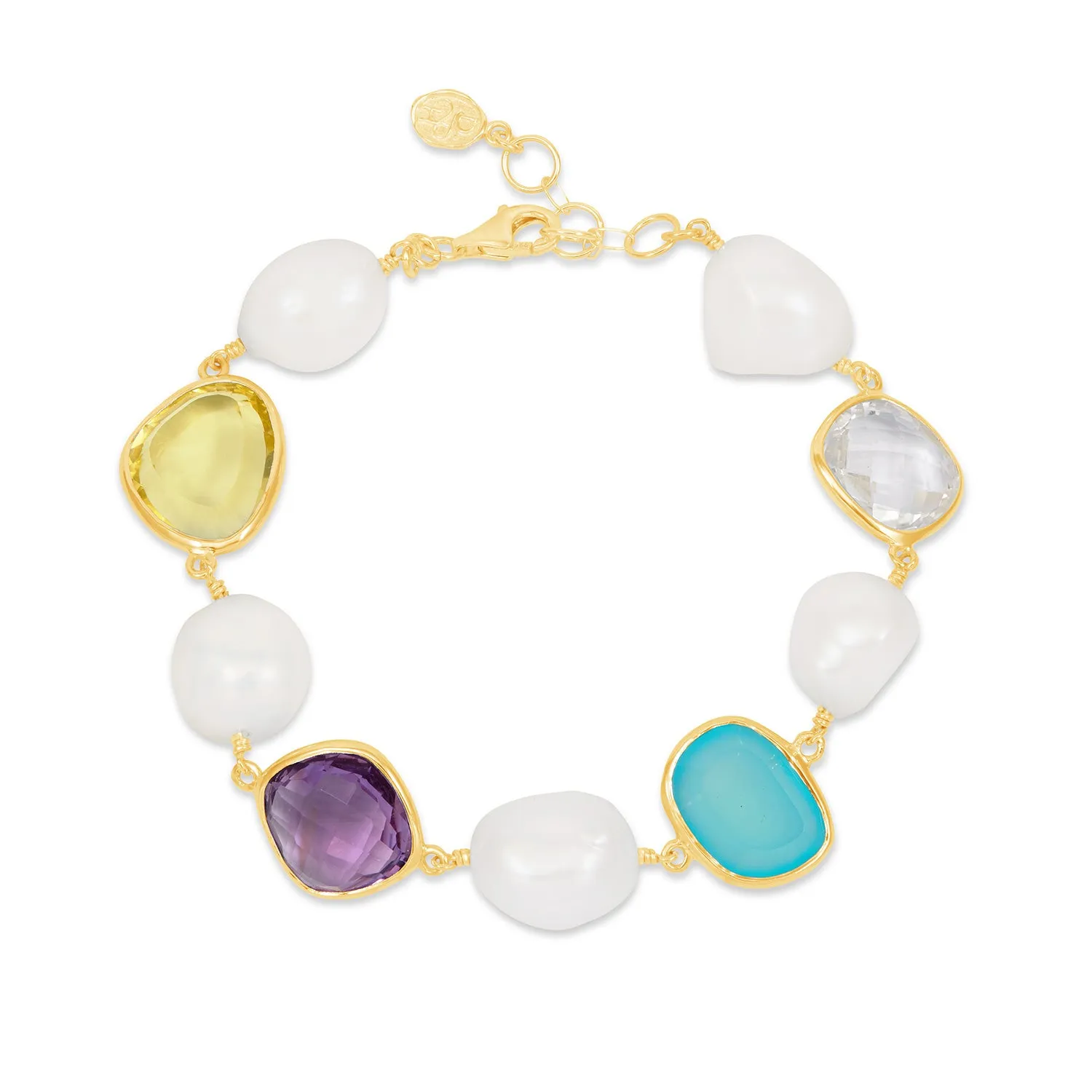 'Candy' Gemstone & Pearl Pebble Bracelet