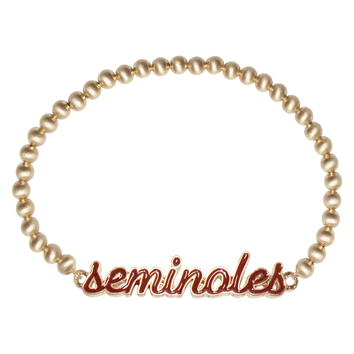 Canvas Seminoles Enamel Script Stretch Bracelet