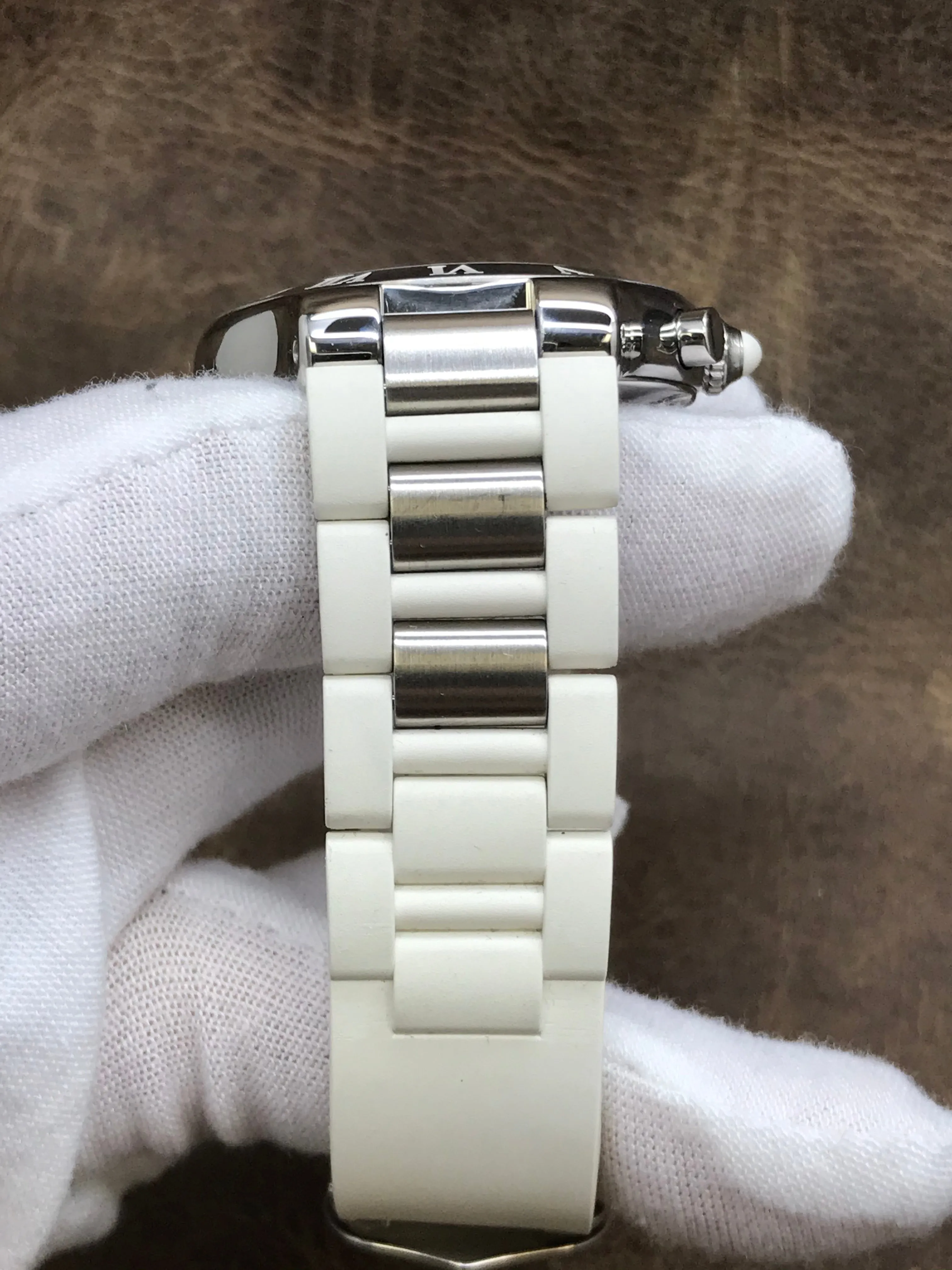 Cartier Chronoscaph 21 2424 White Dial Quartz Men's Watch