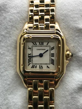 Cartier Panthere 18k Yellow Gold 1070 Off white Dial Quartz Women's Watch