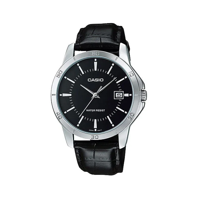 Casio Black Belt Analog Watch | MTP-V004L-1AUDF