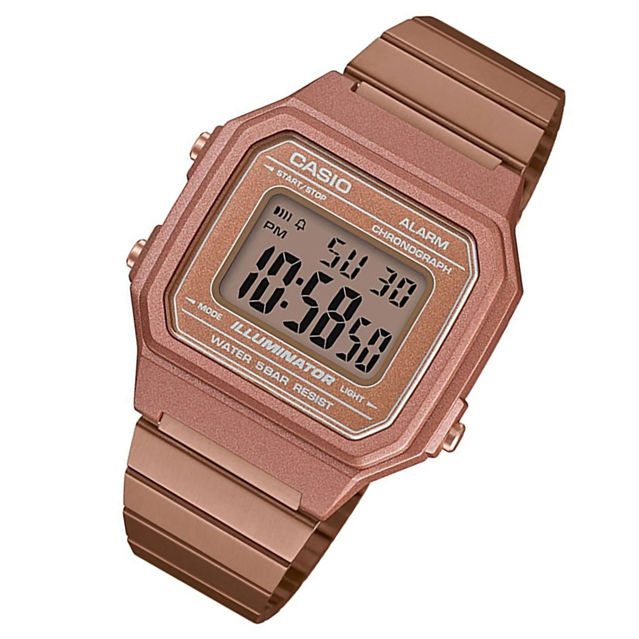 Casio Classic 43mm Rose Gold Steel Digital Men's Watch - B650WC-5A