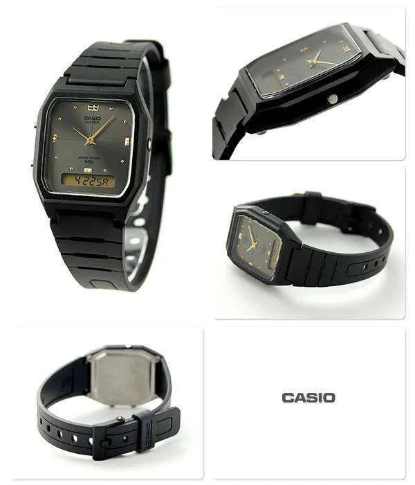 Casio Digital-Analogue Grey Dial Resin Strap Unisex Watch| AW-48HE-8AVDF