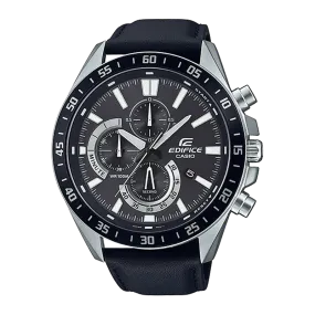 Casio Edifice Black Dial Leather Strap Men's Watch| EFV-620L-1AVUDF