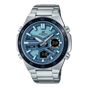 Optimized Title: Stylish Casio Edifice Mens Watch with Sky Blue Dial and Multifunction Features