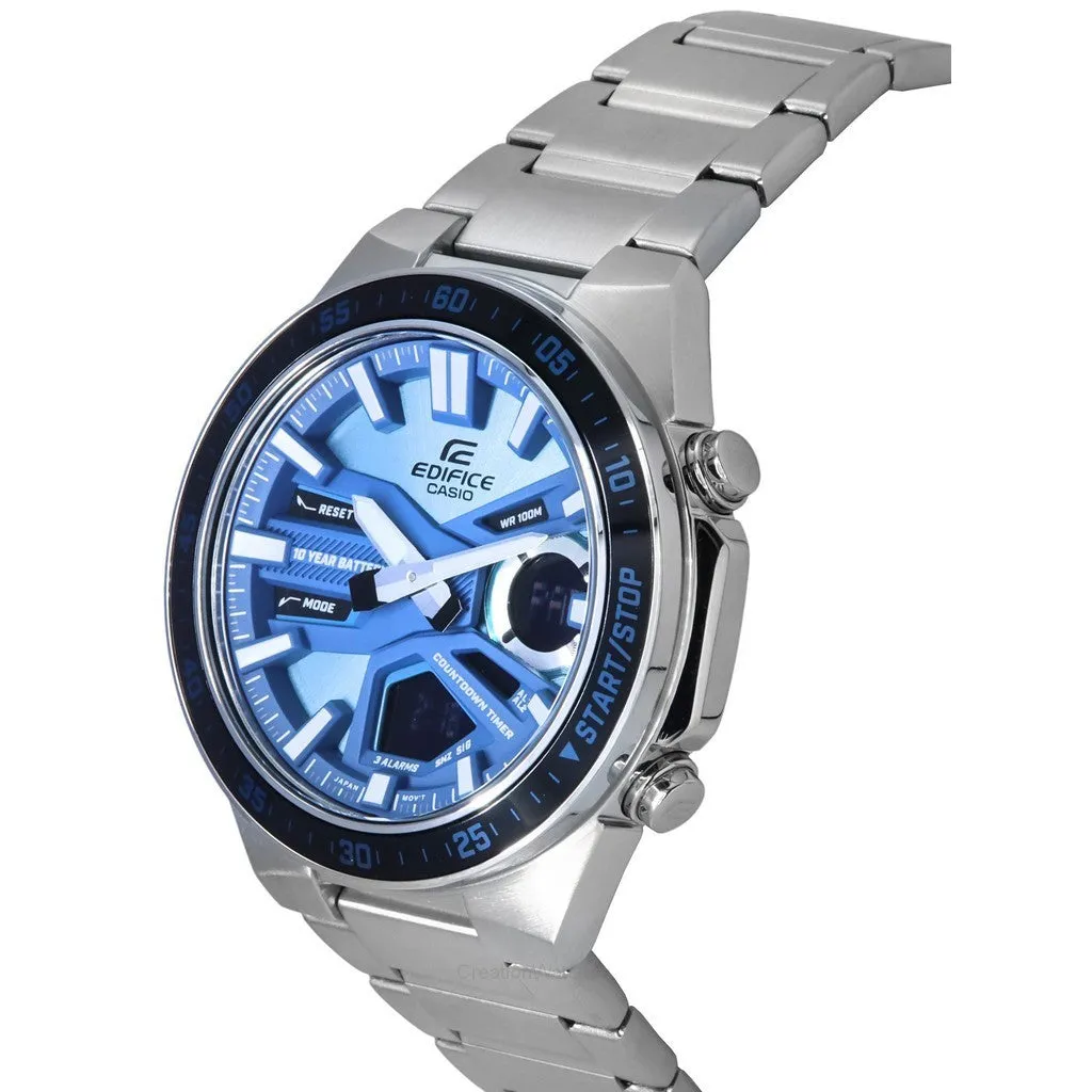 Optimized Title: Stylish Casio Edifice Mens Watch with Sky Blue Dial and Multifunction Features