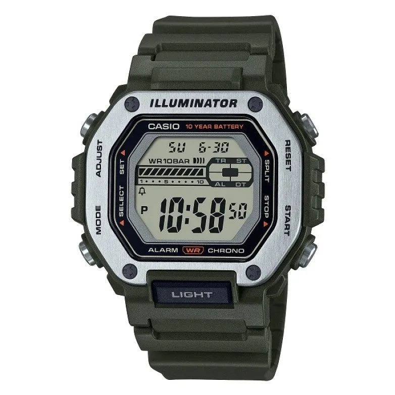 Casio Sports Digital Green Dial Men's Watch | MWD-110H-3AVDF