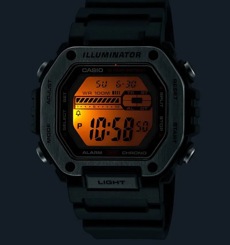 Casio Sports Digital Green Dial Men's Watch | MWD-110H-3AVDF