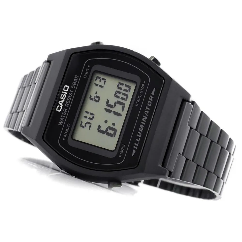 Casio Vintage Black Steel Digital Women's Watch - B640WB-1A