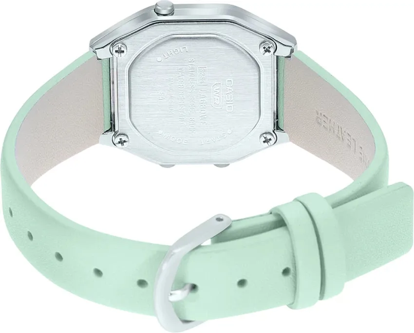 Casio Vintage Digital Green Leather Strap Ladies Watch | LA680WEL-3DF