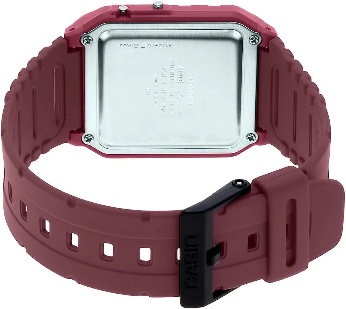 Casio Vintage Maroon Digital Calculator Watch CA-53WF-4BDF