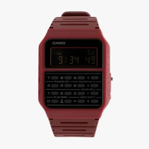 Casio Vintage Maroon Digital Calculator Watch CA-53WF-4BDF