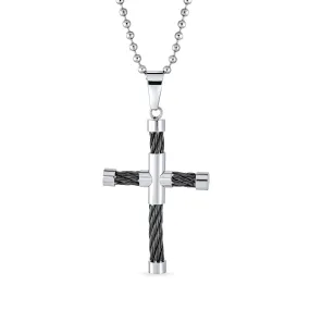 Celtic Knot Irish Cross Pendant Necklace Stainless Steel Ball Chain