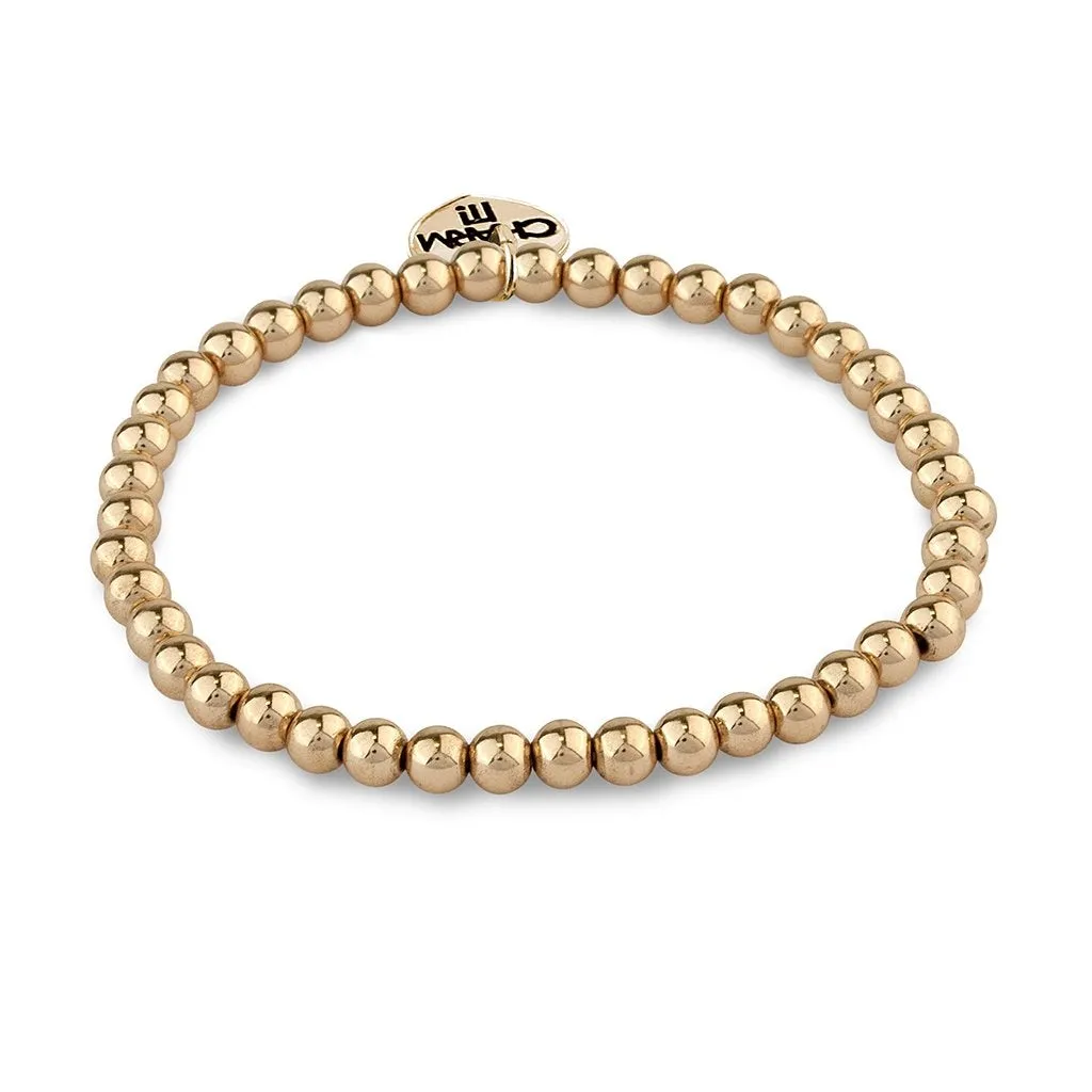 Charm It Gold Stretch Bead Bracelet