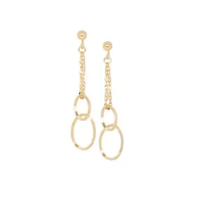 Circle and Chain Design Earrings