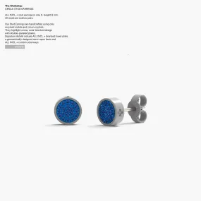 Circle Studs Earrings in Marine