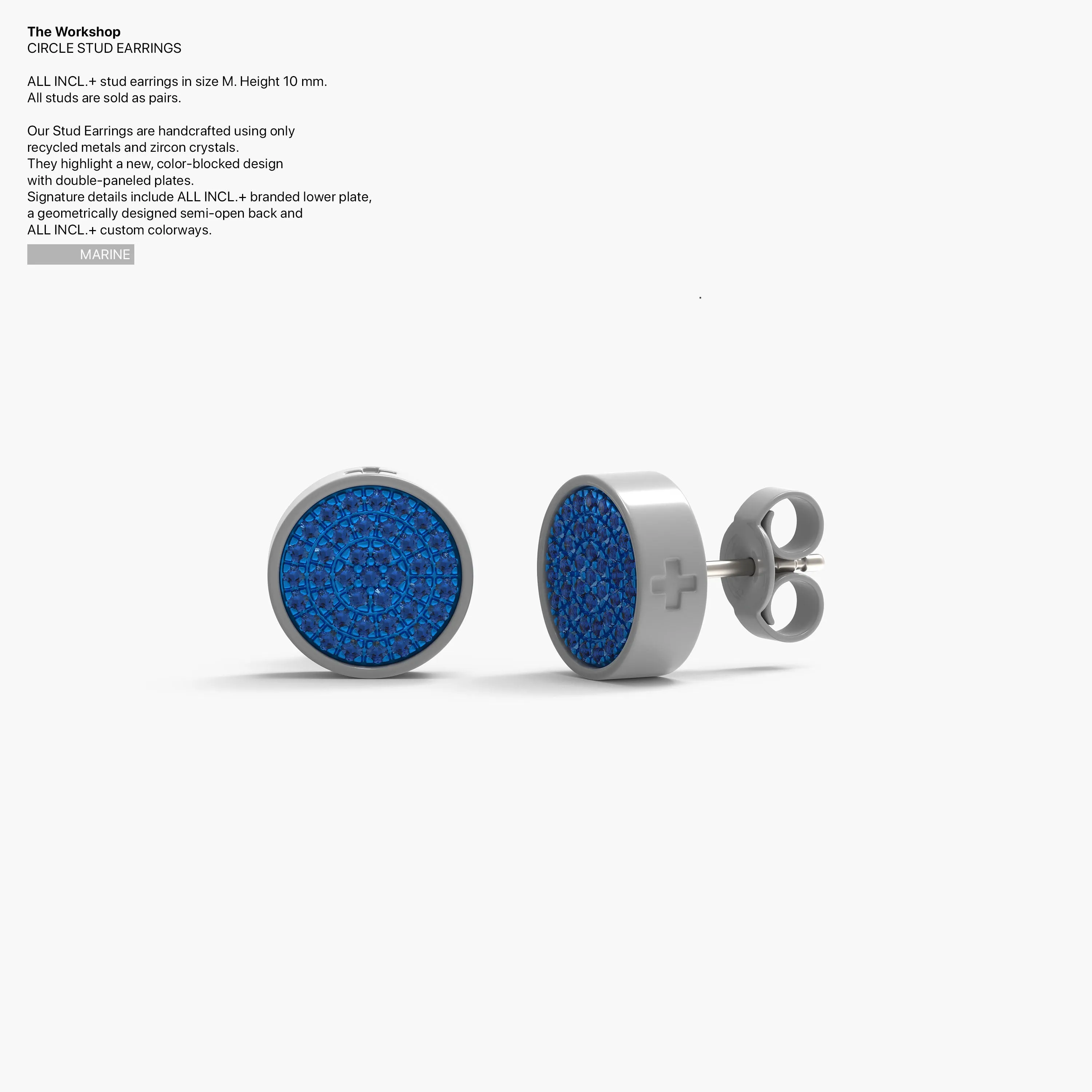 Circle Studs Earrings in Marine