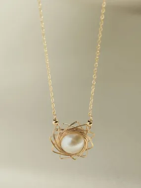 Classic Filigree Series Starburst Pearl Pendant Necklace