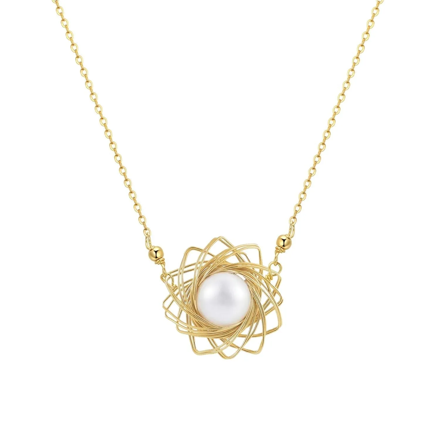 Classic Filigree Series Starburst Pearl Pendant Necklace